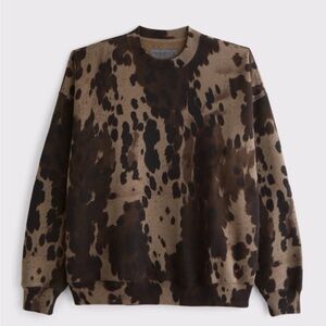 Abercrombie & Fitch Men's Brown Patterned Crewneck Sweater